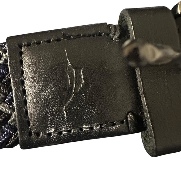 Men's Leather Belt made in Dominican Republic bungee cord, blue, black, grey - Picture 5 of 7